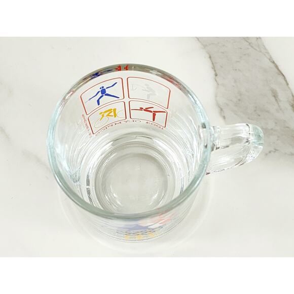 Los Angeles Olympic 1984 Glass Clear Mug Teacup 10oz McDonald's 3 1/2" Vintage - Picture 11 of 15